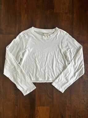 We The Free white long sleeve cropped shirt